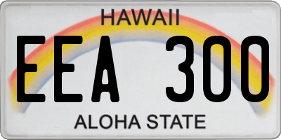 HI license plate EEA300
