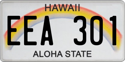 HI license plate EEA301