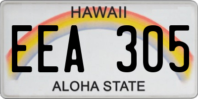 HI license plate EEA305