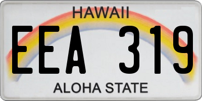 HI license plate EEA319