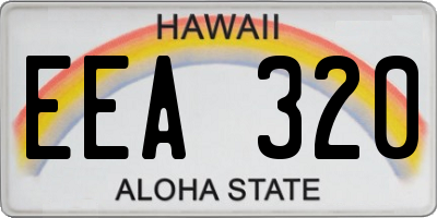 HI license plate EEA320