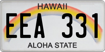 HI license plate EEA331