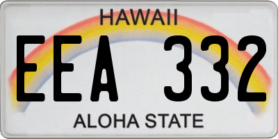 HI license plate EEA332