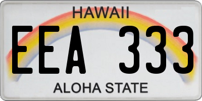 HI license plate EEA333