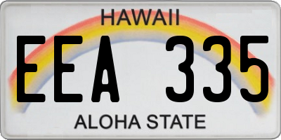 HI license plate EEA335