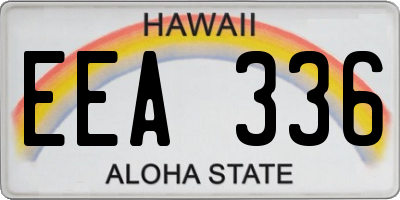 HI license plate EEA336