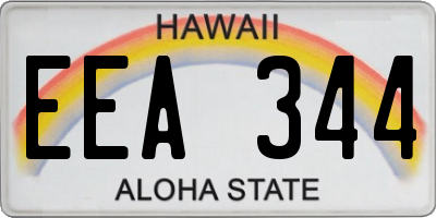 HI license plate EEA344