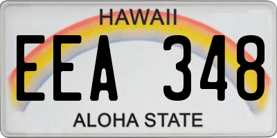 HI license plate EEA348