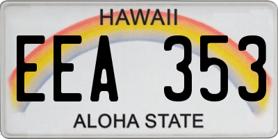 HI license plate EEA353