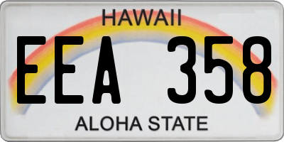 HI license plate EEA358
