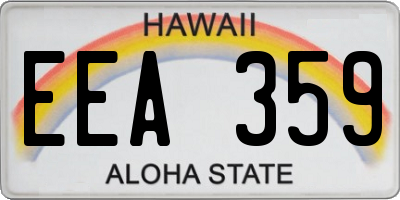 HI license plate EEA359
