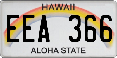 HI license plate EEA366