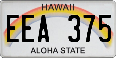 HI license plate EEA375