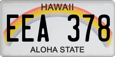 HI license plate EEA378