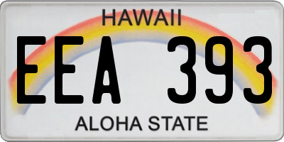 HI license plate EEA393