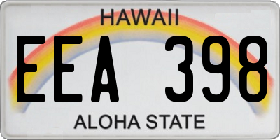 HI license plate EEA398