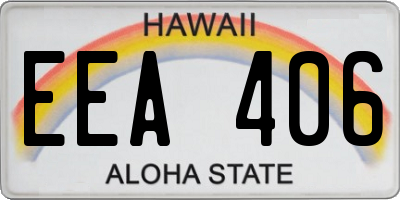 HI license plate EEA406