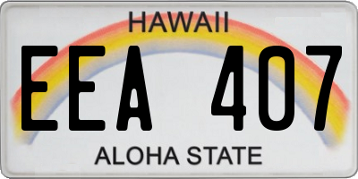 HI license plate EEA407