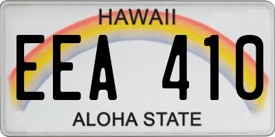 HI license plate EEA410
