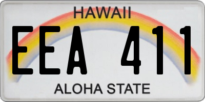 HI license plate EEA411
