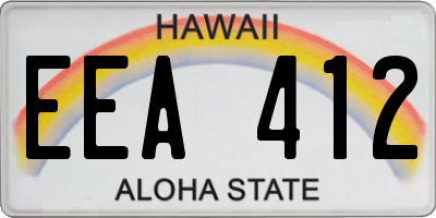 HI license plate EEA412