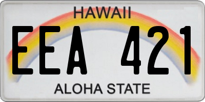 HI license plate EEA421