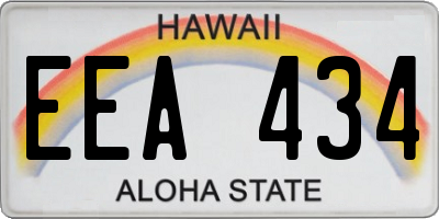 HI license plate EEA434