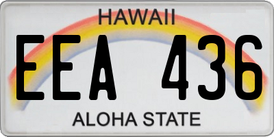 HI license plate EEA436