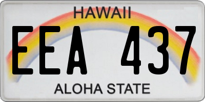 HI license plate EEA437