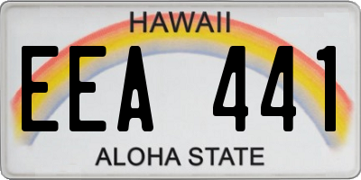 HI license plate EEA441