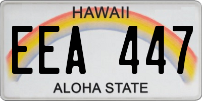 HI license plate EEA447