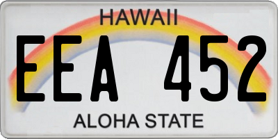 HI license plate EEA452