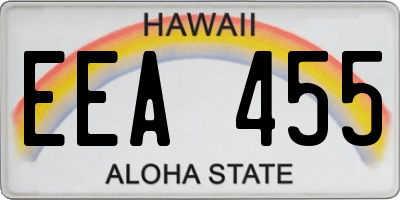 HI license plate EEA455