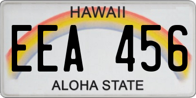 HI license plate EEA456