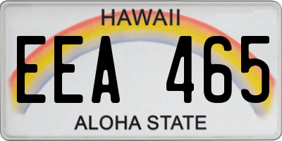 HI license plate EEA465