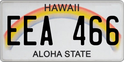 HI license plate EEA466