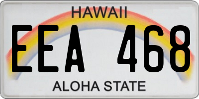 HI license plate EEA468