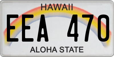 HI license plate EEA470
