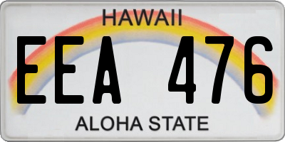 HI license plate EEA476