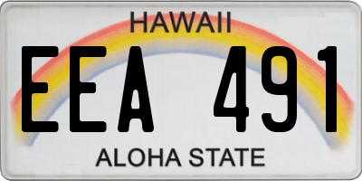 HI license plate EEA491