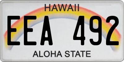HI license plate EEA492