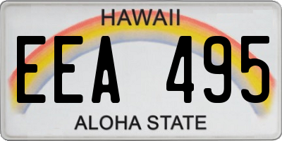HI license plate EEA495