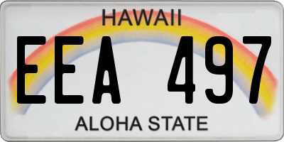 HI license plate EEA497
