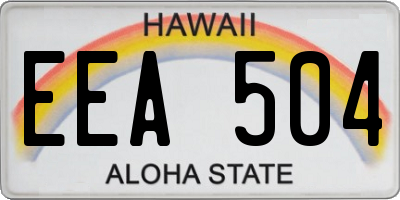 HI license plate EEA504