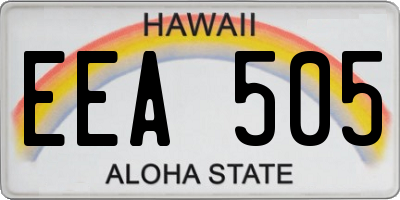 HI license plate EEA505