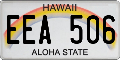 HI license plate EEA506