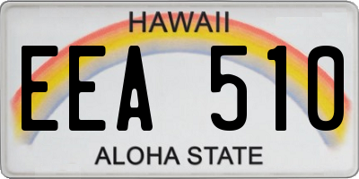 HI license plate EEA510