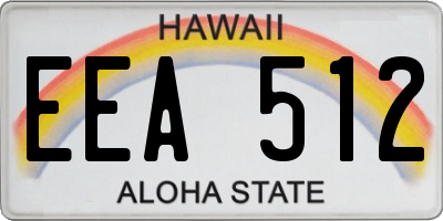 HI license plate EEA512