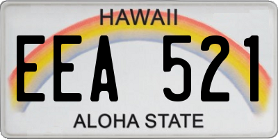 HI license plate EEA521