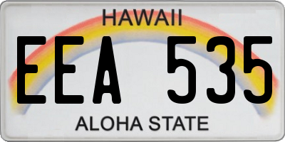 HI license plate EEA535